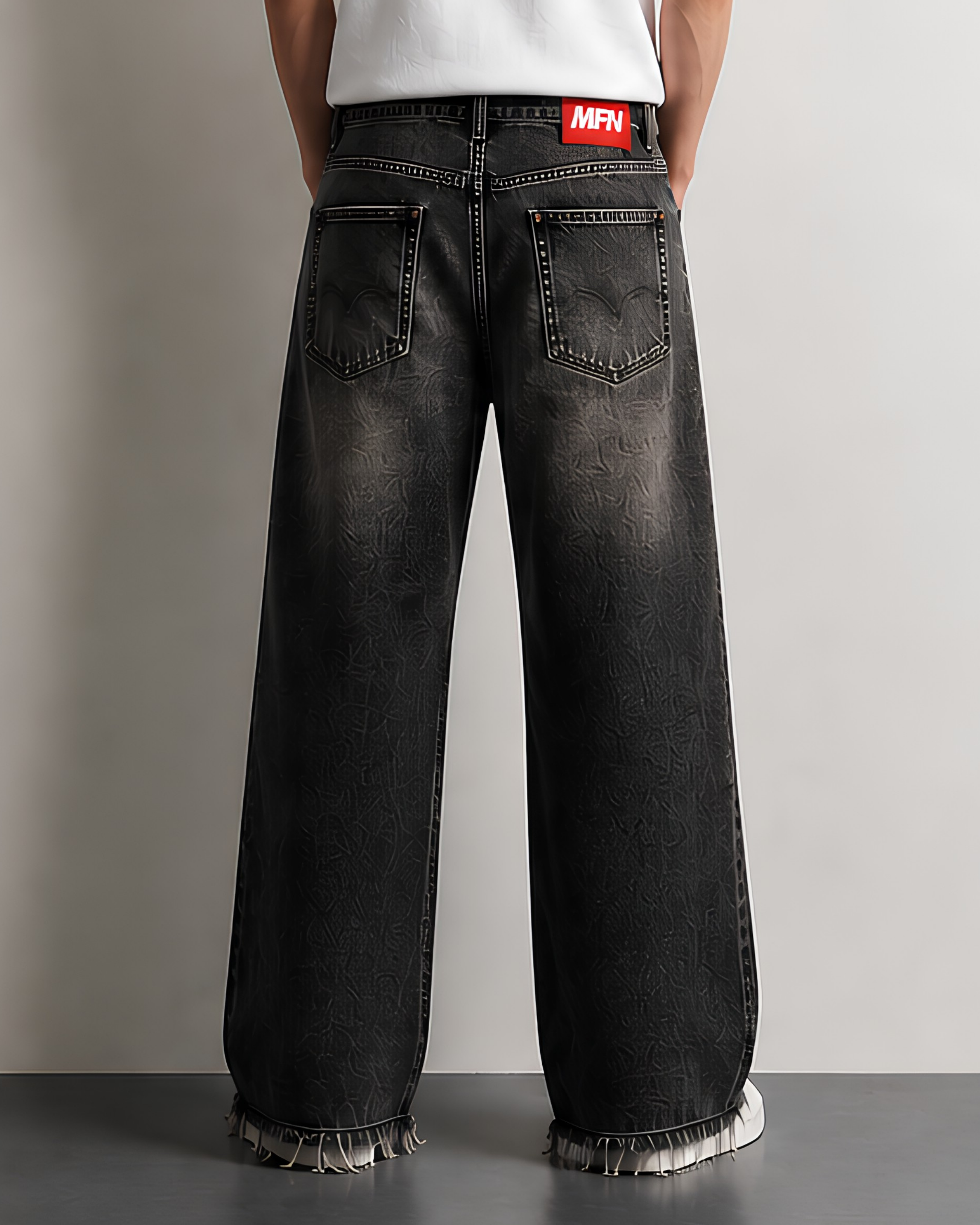 MFN BAGGY NERO SABBIATO