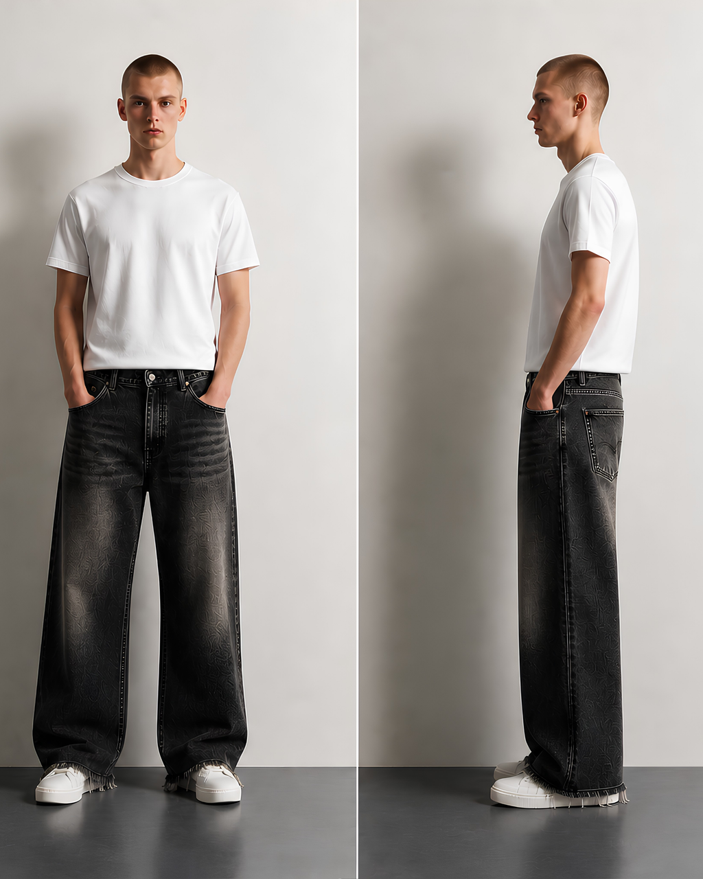 MFN BAGGY NERO SABBIATO